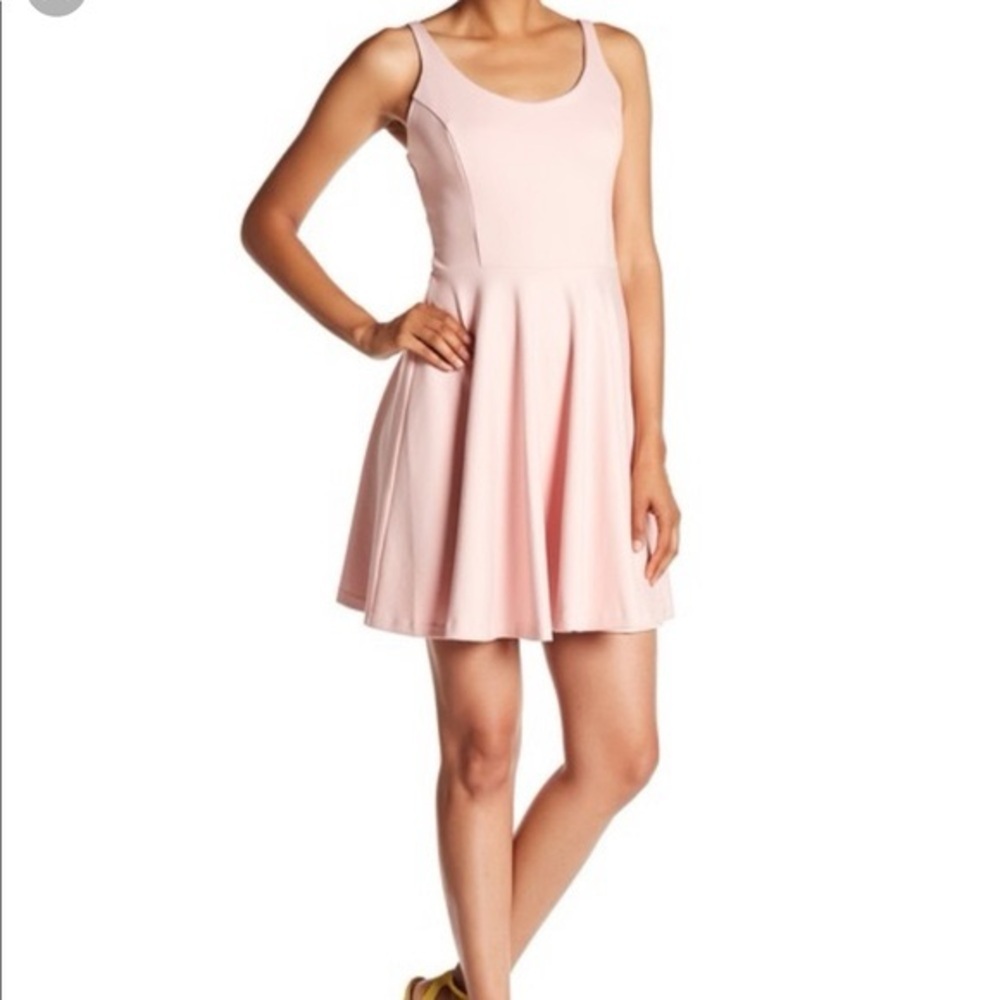 Amanda Uprichard Ballerina Pink Ponte Sleeveless Fit & Flare Mini Dress Size S
